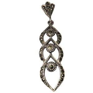 Vintage Sterling Silver & Marcasite Triple Loop Pendant